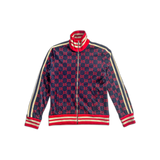 Gucci Navy & Red Monogram Jacquard Track Jacket