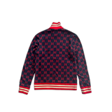 Gucci Navy & Red Monogram Jacquard Track Jacket