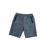 Gucci Blue & White GG Monogram Denim Shorts