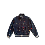 Gucci Navy Mini Logos Embroidered Jacket