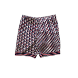 Dior Blue & Red Pixel Oblique Bermuda Silk Shorts