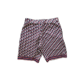 Dior Blue & Red Pixel Oblique Bermuda Silk Shorts