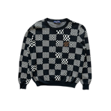 Louis Vuitton Black & White Distorted Damier Sweater