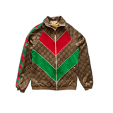 Gucci Tan Monogram Striped Track Jacket