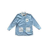 Gucci Blue & White Bird Embroidered Button Up Shirt