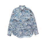 Dior White & Blue Stussy All Over Print Button Up Shirt