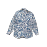 Dior White & Blue Stussy All Over Print Button Up Shirt