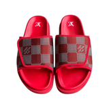 Louis Vuitton Red & White Damier Miami Mule Sandals