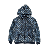 Louis Vuitton Blue Pointillism Monogram Zip Up Hoodie