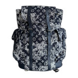 Louis Vuitton Navy Tapestry Monogram Christopher Backpack