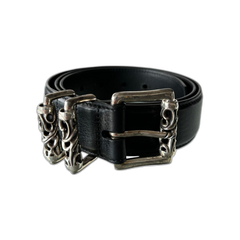 Chrome Hearts Black & Silver Roller Belt