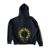 Chrome Hearts Black & Yellow Online Exclusive Horseshoe Logo Hoodie