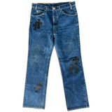 Chrome Hearts Levis Blue & Black Cross Patch Jeans