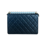 Chanel Black Quilted Lambskin Pearl Flap Bag