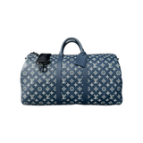 Louis Vuitton Navy & White Monogram Shadow Keepall 50