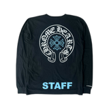 Chrome Hearts Black & Blue St. Barth Staff Horseshoe Logo Longsleeve T-Shirt