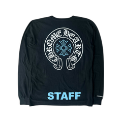 Chrome Hearts Black & Blue St. Barth Staff Horseshoe Logo Longsleeve T-Shirt