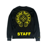 Chrome Hearts Black & Yellow Staff Horseshoe Logo Longsleeve T-Shirt