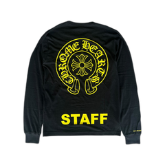 Chrome Hearts Black & Yellow Staff Horseshoe Logo Longsleeve T-Shirt