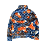 Louis Vuitton Blue & Orange Camo Monogram Fleece Zip Up Jacket