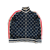 Gucci Blue & White GG Jacquard Monogram Track Jacket