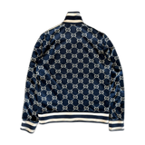 Gucci Blue & White GG Jacquard Monogram Track Jacket