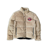 Chrome Hearts Beige Corduroy Chomper Puffer Jacket