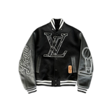 Louis Vuitton NBA Black & White Logo Varsity Jacket