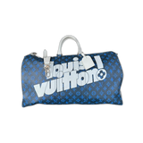 Louis Vuitton Blue & White Monogram Everyday Logo Keepall 50