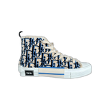 Dior Beige & Blue Oblique Tapestry B23 High Top Sneakers