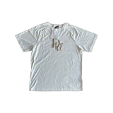 Dior ERL White & Gold Embroidered Logo T-Shirt