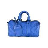 Louis Vuitton Blue Taurillon Monogram Keepall 25