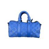 Louis Vuitton Blue Taurillon Monogram Keepall 25