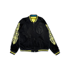 Chrome Hearts Matty Boy Black & Yellow Flaming Youth Reversible Bomber Jacket