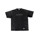 Balenciaga Black Distressed Logo T-Shirt