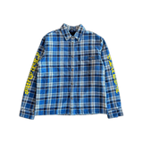 Chrome Hearts Blue & Yellow Script Padded Flannel Jacket