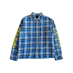 Chrome Hearts Blue & Yellow Script Padded Flannel Jacket