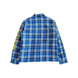 Chrome Hearts Blue & Yellow Script Padded Flannel Jacket