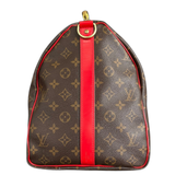 Louis Vuitton Brown & Red Monogram Keepall 50