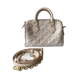 Louis Vuitton Stardust Beige Empreinte Monogram Speedy 20