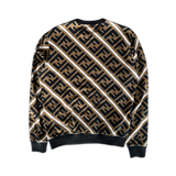 Fendi Brown & Black FF Logo Striped Sweater