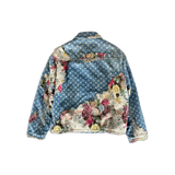 Louis Vuitton Blue Monogram Distressed Floral Workwear Jacket