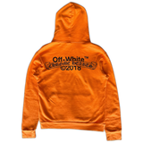 Chrome Hearts Off-White Orange & Black Scroll Logo Hoodie