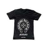 Chrome Hearts Black & White Miami Horseshoe Logo T-Shirt