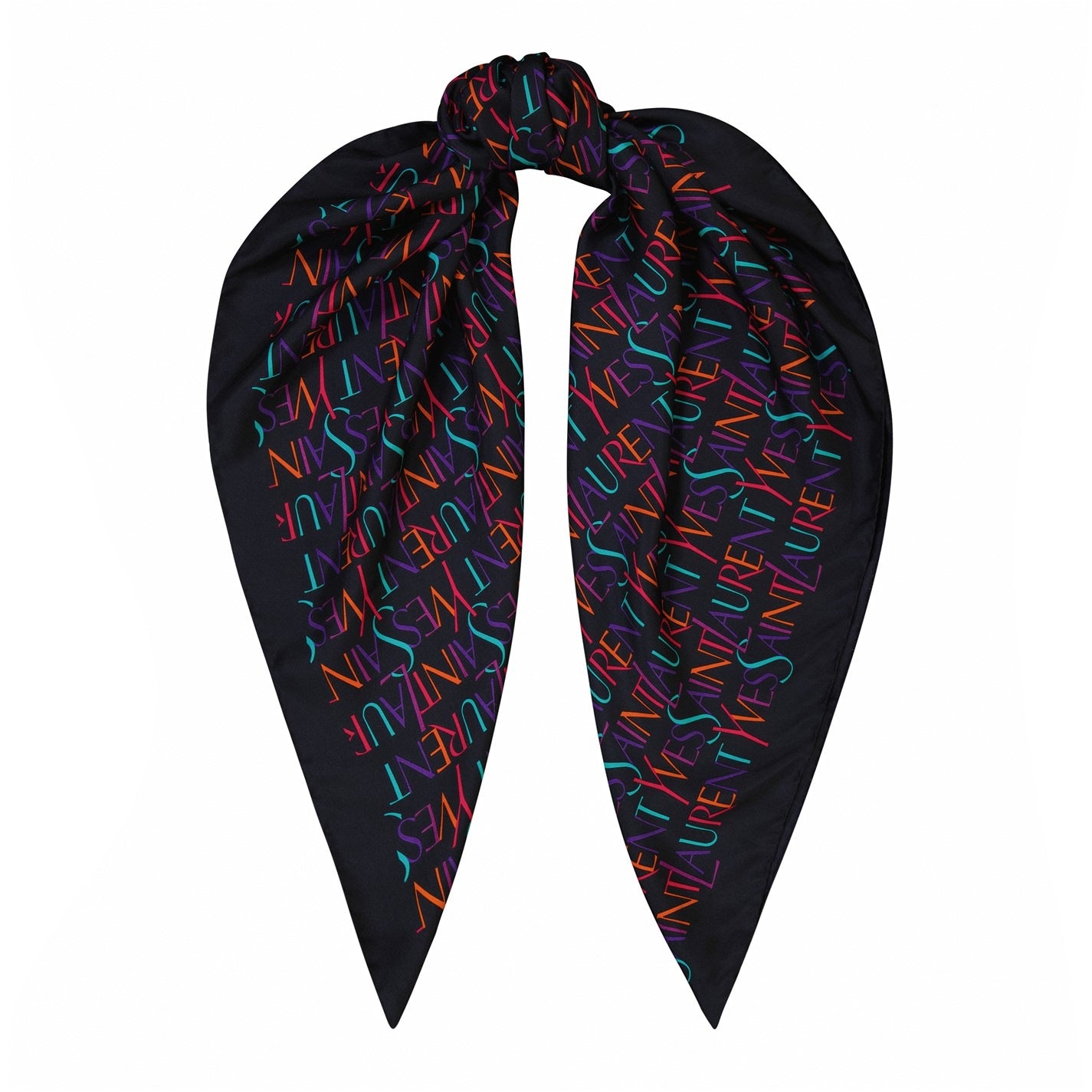 Saint Laurent Square All Over Print Silk Scarf