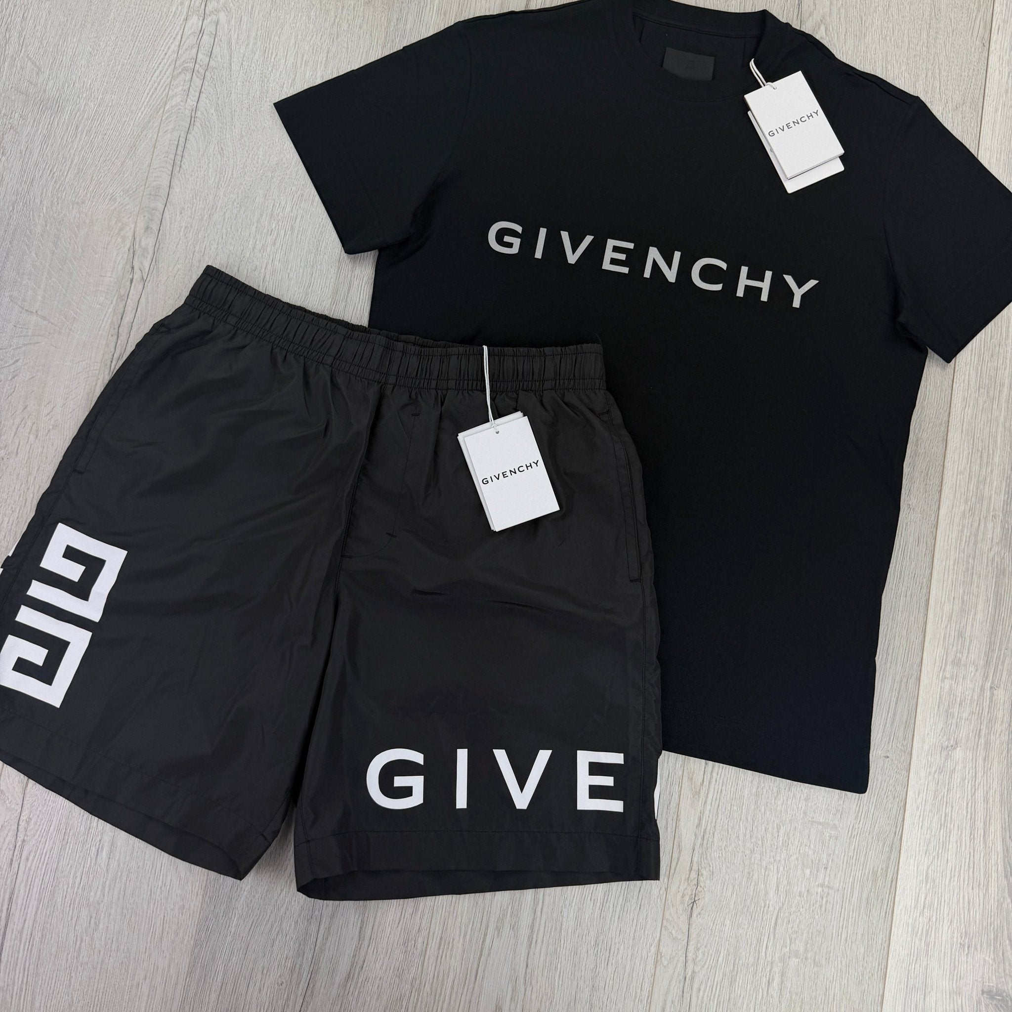 Givenchy Men’s Black T-shirt & Swim Short Set - Morely TrendsGivenchy Type here:)