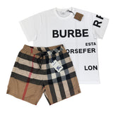 Burberry Men’s White T-shirt & Shorts Set
