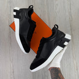 Hermes Men’s Black & White Bouncing Sneakers - 46 (Fit 11.5/12)