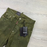 Dsquared2 Men’s Green Distressed Straight Jeans