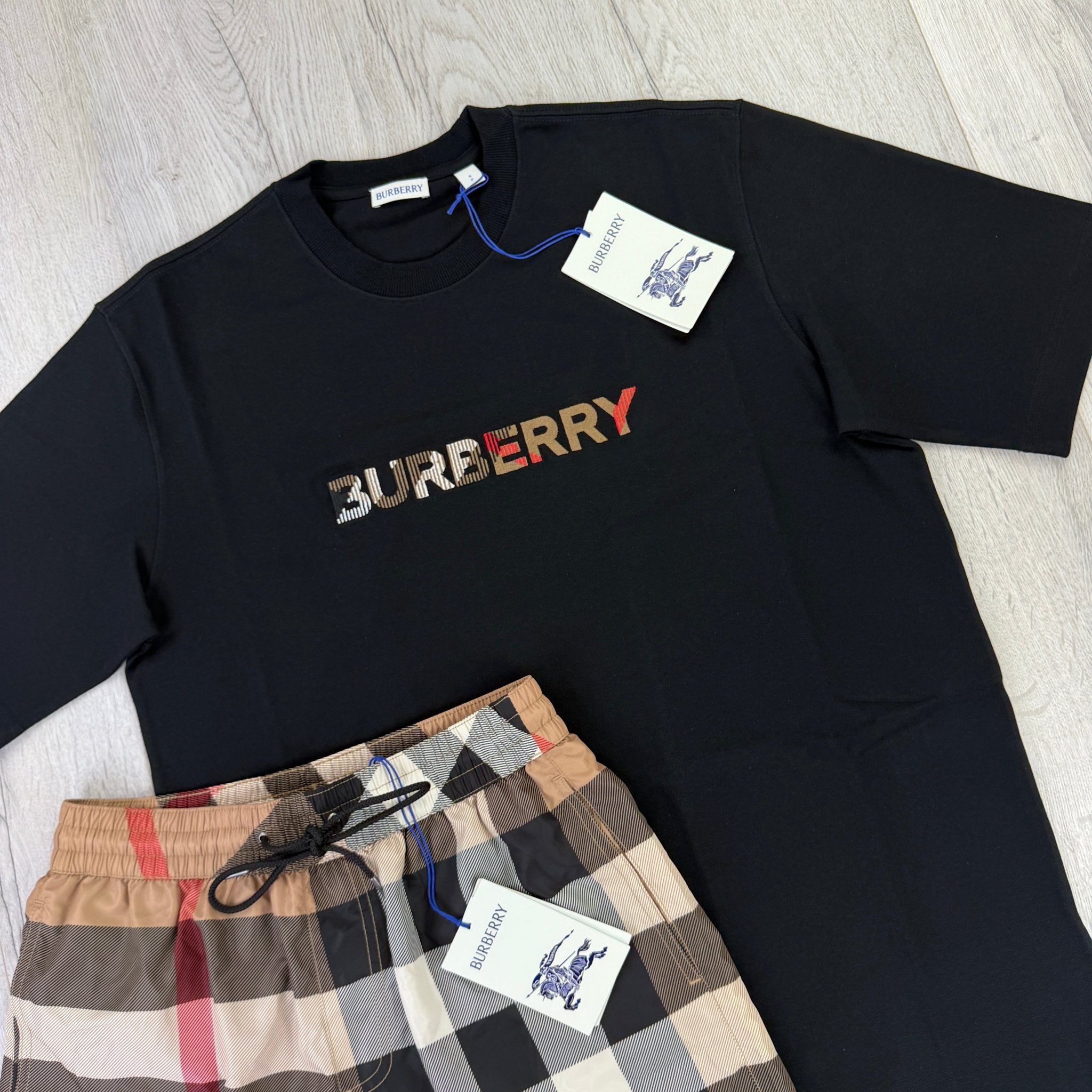 Burberry Men’s Black T-shirt & Shorts Set - Morely TrendsBurberry Type here:)